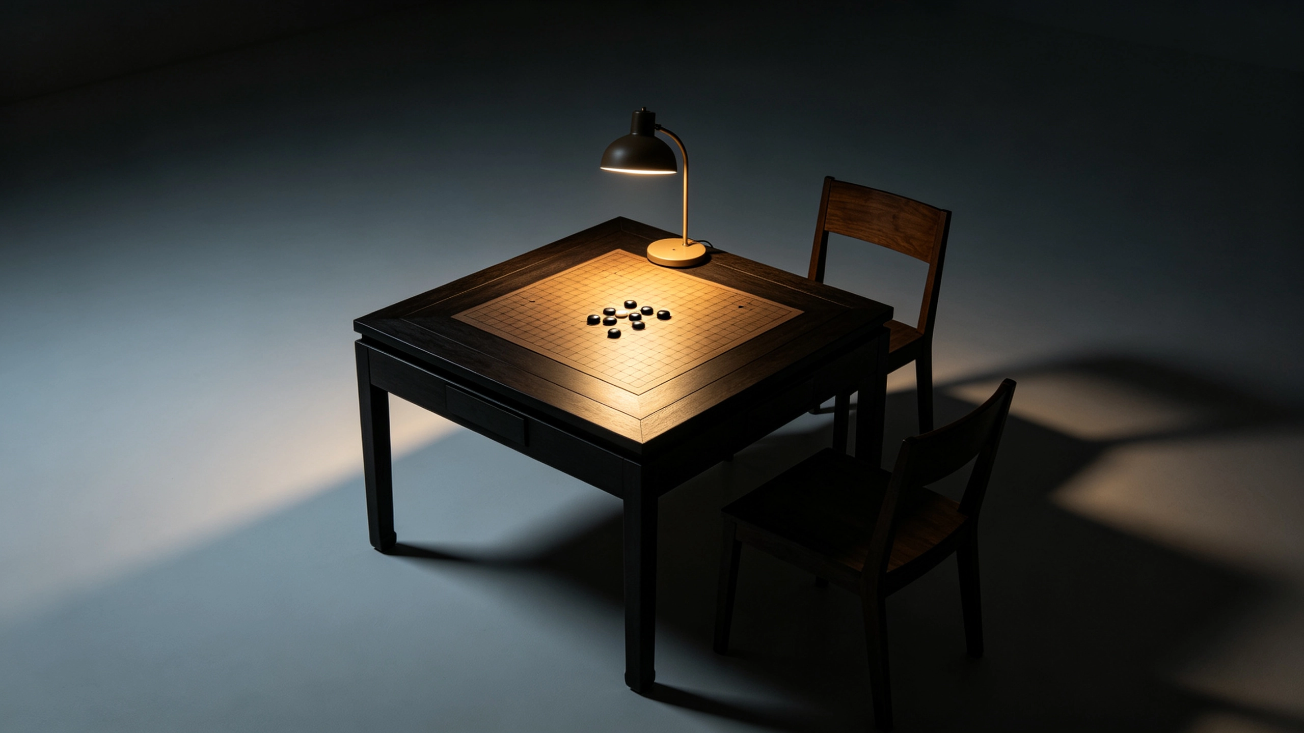围棋桌面清冷俯视