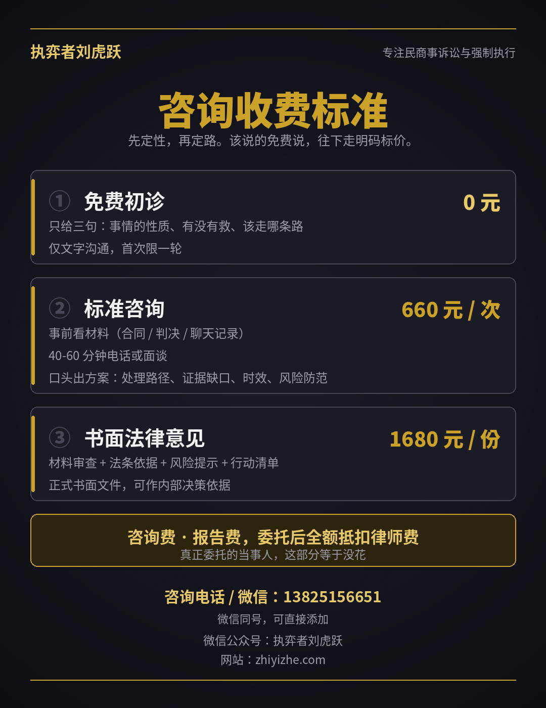 执弈者刘虎跃 咨询收费标准
